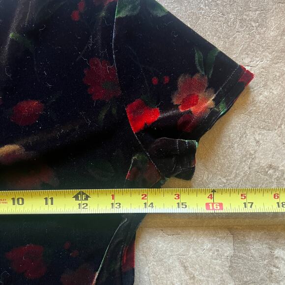 Vtg Y2K Jonathan Martins Girls Velvet Maxi Dress 10 Floral Whimsigoth Holiday - Picture 7 of 9